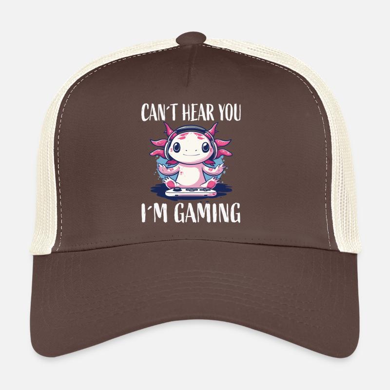 Gaming Axolotl with Headset Trucker Cap