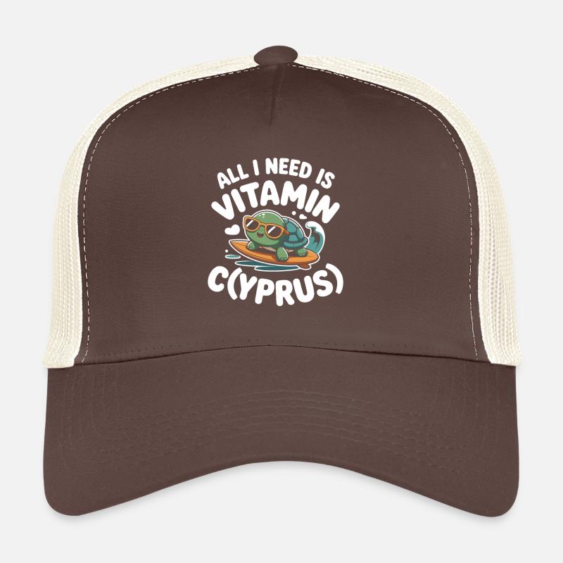 Chypre Tout ce dont j’ai besoin, c’est de vitamines Chypre Drapeau chypriote Casquette trucker 