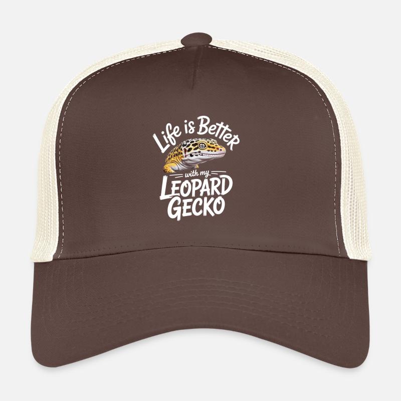 La vie est meilleure avec le Gecko Léopard Casquette trucker 