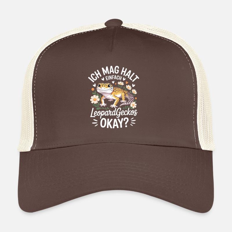 LeopardGecko Charm with Flowers Trucker Cap