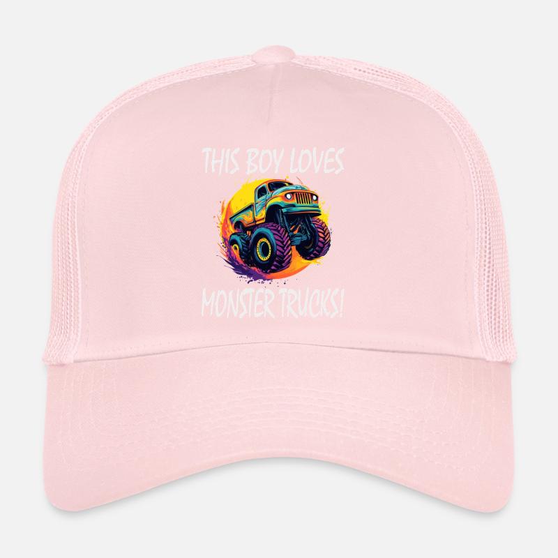 Le garçon adore les monster trucks Casquette trucker 