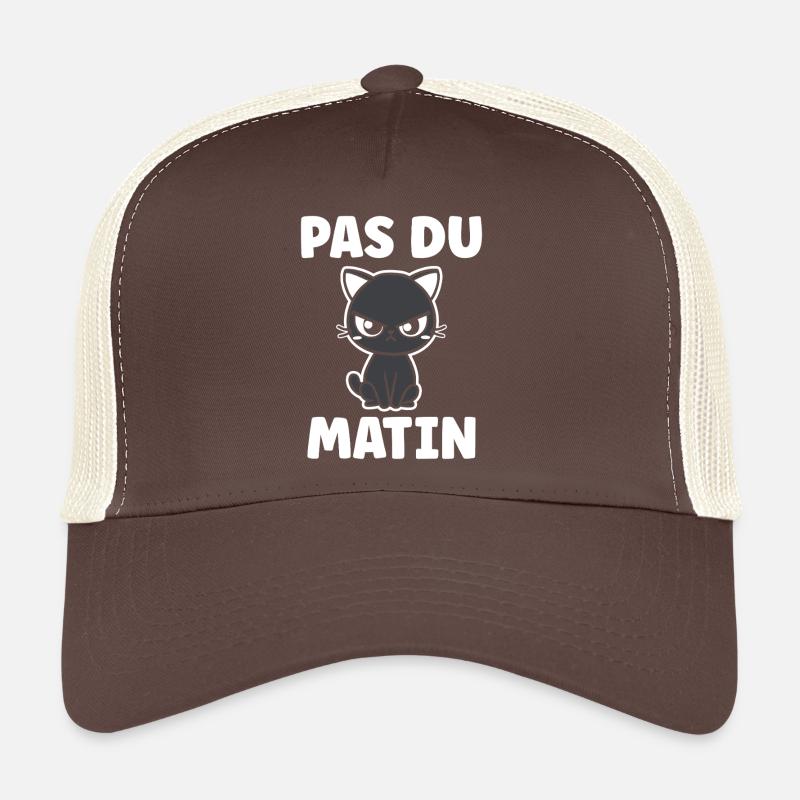 Chat grognon Pas du matin Casquette trucker 
