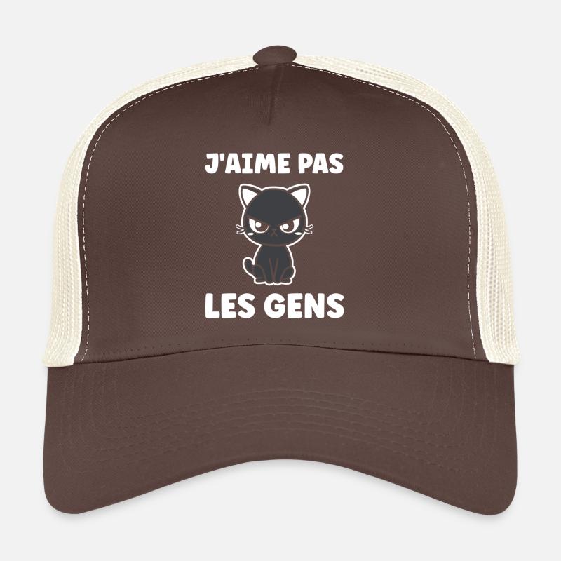 Chat grognon J'aime pas les gens Casquette trucker 