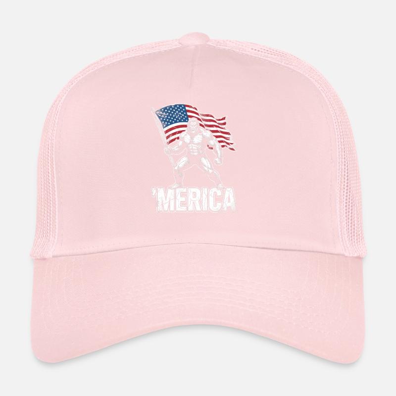 America Bigfoot Drôle 4 juillet Bigfoot Ameri Casquette trucker 
