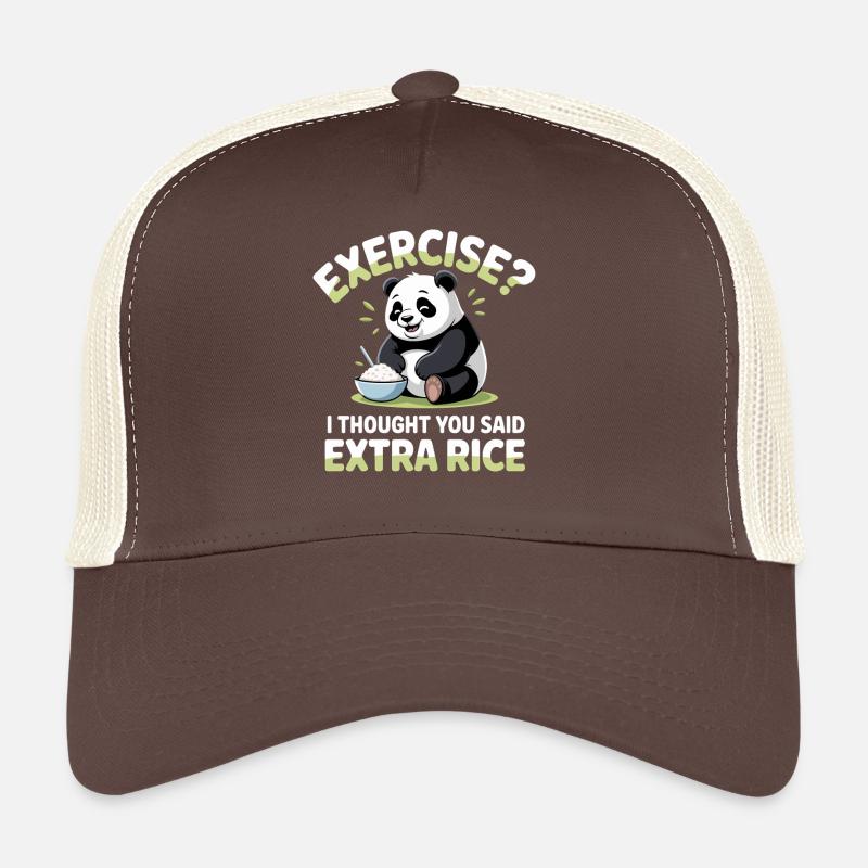 Panda Humor: Extra Reis Cartoon - Trucker Cap - Braun/Beige