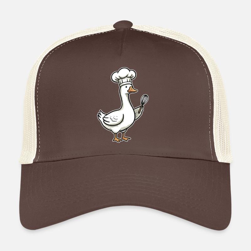 Kitchen Duck Chef Caricature Trucker Cap
