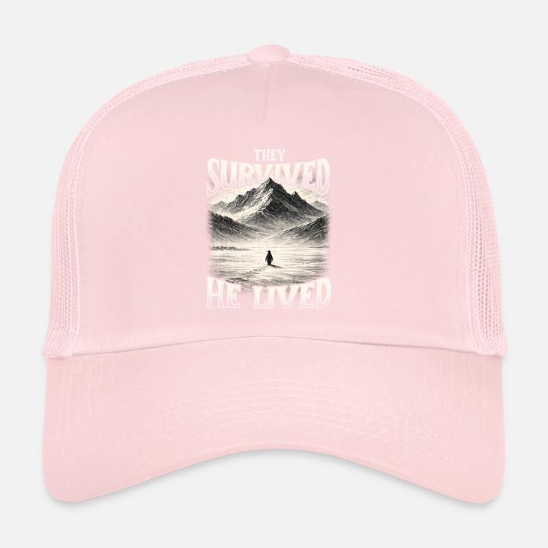 They Survived He Lived Penguin Meme Existential Trucker Cap