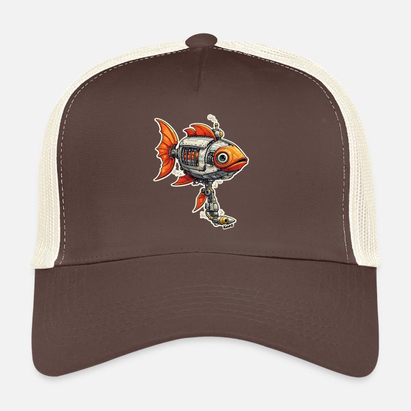Poisson Steampunk Robot Poisson Robot Poisson Casquette trucker 