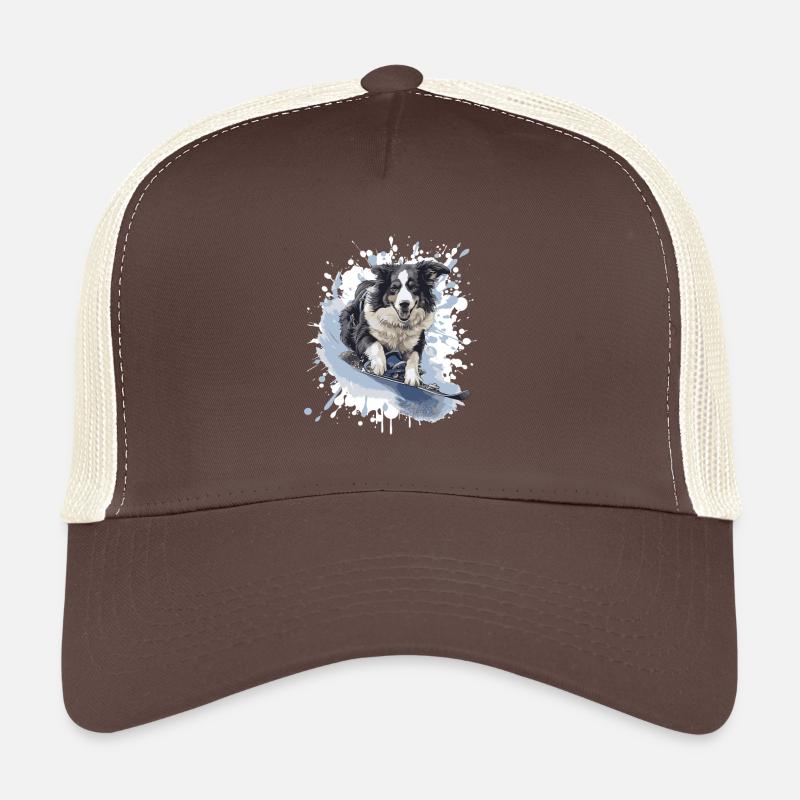 Snowboard de chien Border Collie Casquette trucker 