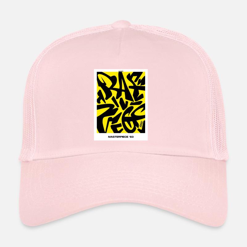 Chef-d’œuvre 83 : graffiti jaune-noir Casquette trucker 