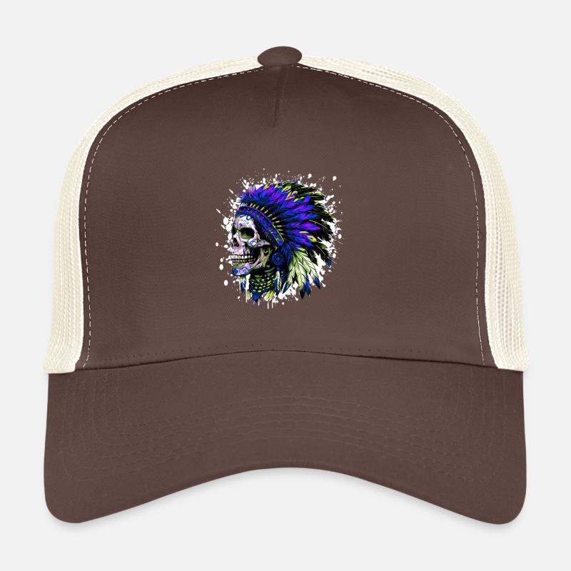 Indian Chief Skull Trucker Cap