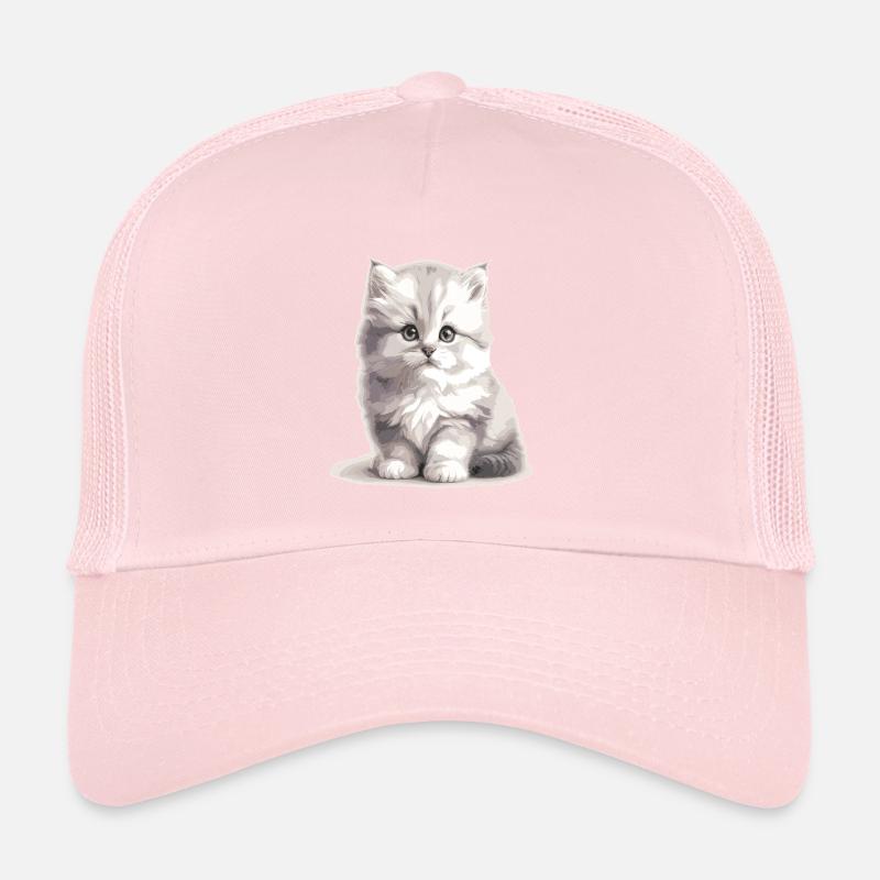 Fluffy Kitten Portrait Trucker Cap