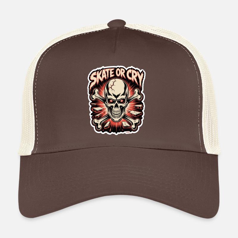 Design de t-shirt Skate or Cry Skull Casquette trucker 