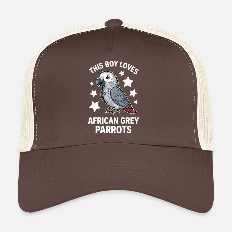 Expressions du perroquet gris Drôle de cadeau du perroquet gris Casquette trucker 