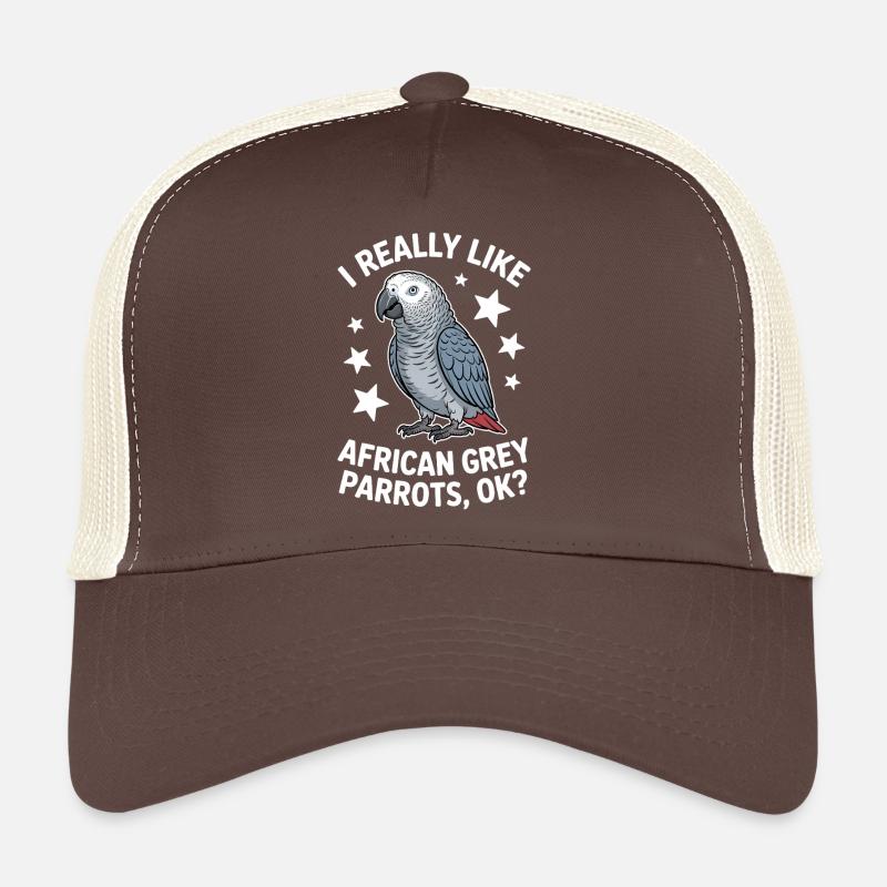 Expressions du perroquet gris Drôle de cadeau du perroquet gris Casquette trucker 