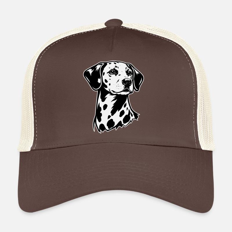 Portrait dalmate noir et blanc Casquette trucker 
