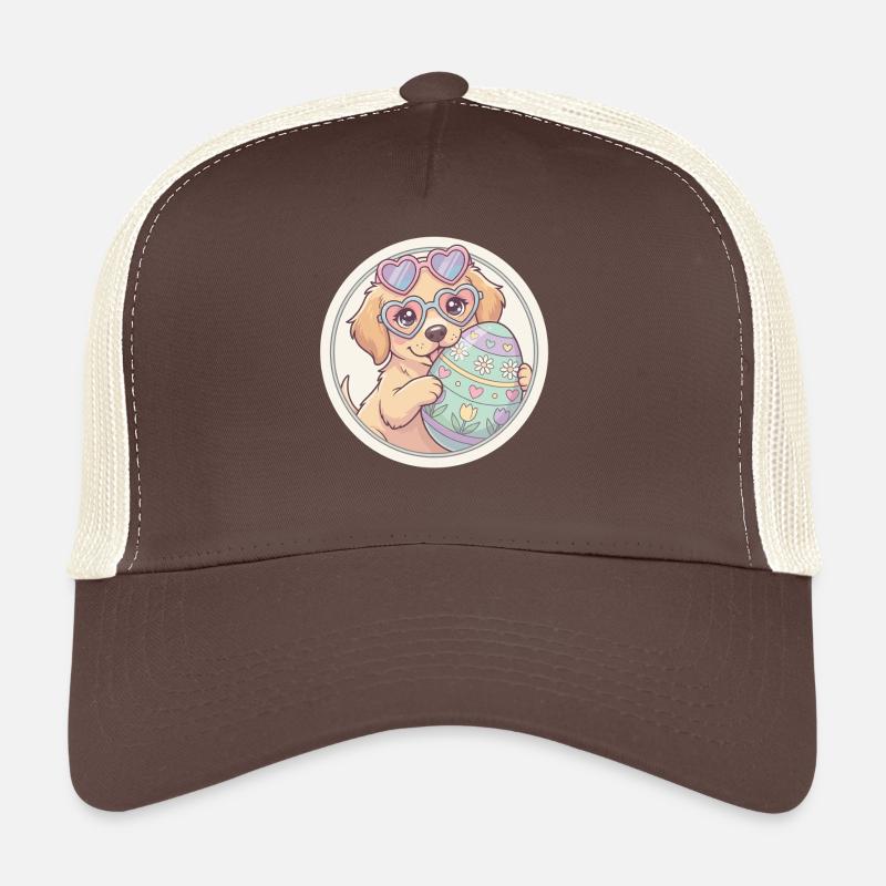 Hündchen mit Herzbrille und Osterei Trucker Cap