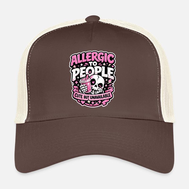 Allergic to People Sweet Gothic Statement Trucker Cap