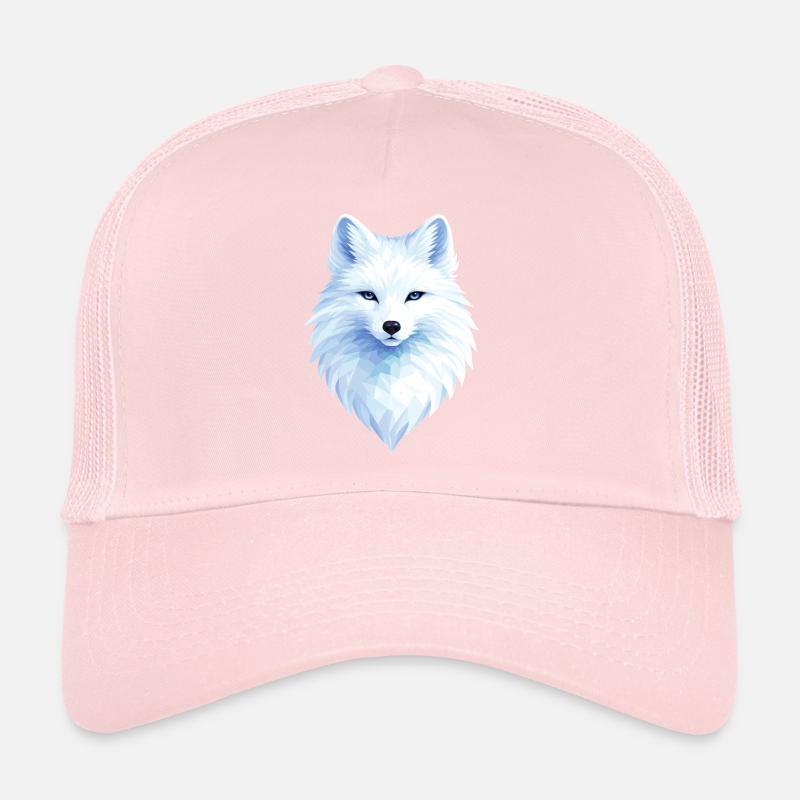 Polar Fox Blue Polygon– Geometric Polar Fox Design Trucker Cap