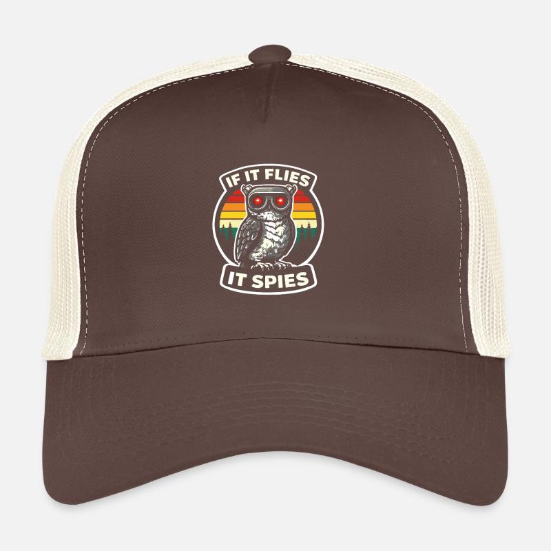 Spying owl in retro look drone spy Trucker Cap