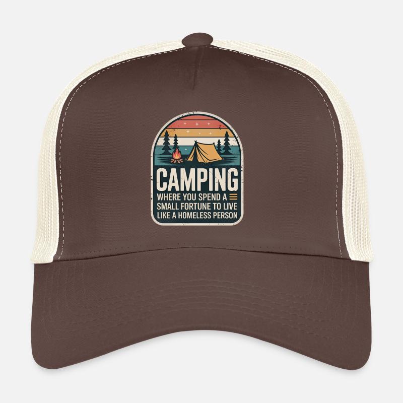 Design rétro de camping - Casquette trucker  - marron/beige