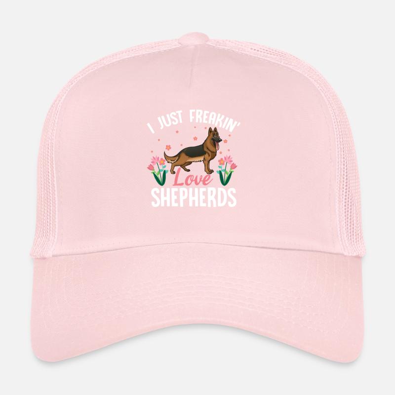 Liebe Schäferhunde mit Blumenmotiv Casquette trucker 