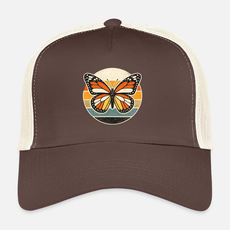 Butterfly Retro Sunset Trucker Cap
