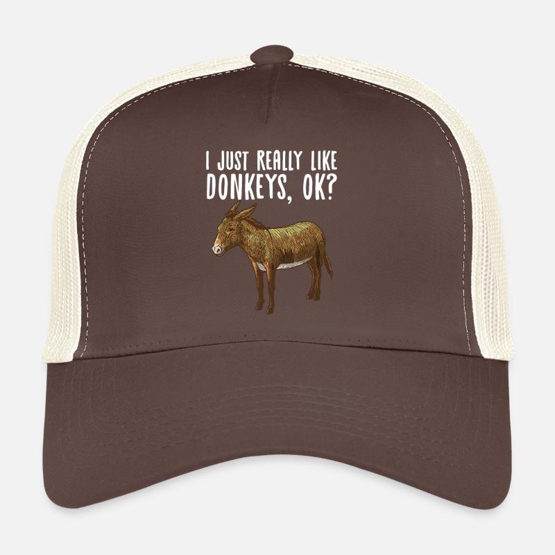 Whimsical Donkey Graphic Tee Trucker Cap
