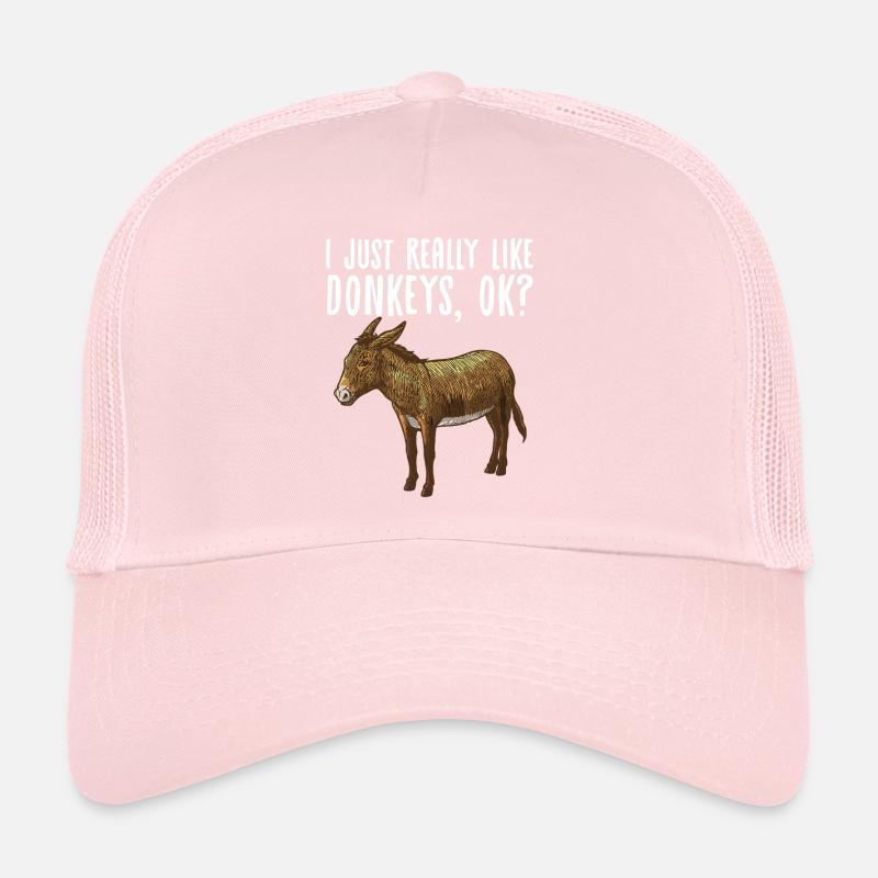 Whimsical Donkey Graphic Tee Trucker Cap