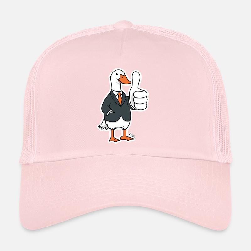 Dapper Duck in a Suit Trucker Cap