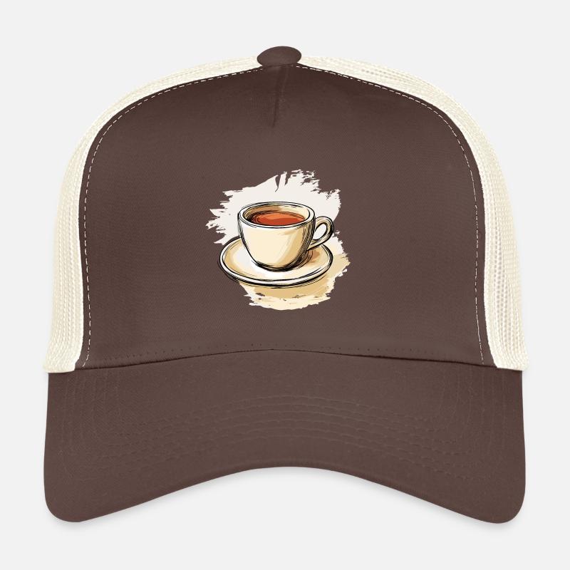 Café vintage à l’aquarelle Casquette trucker 