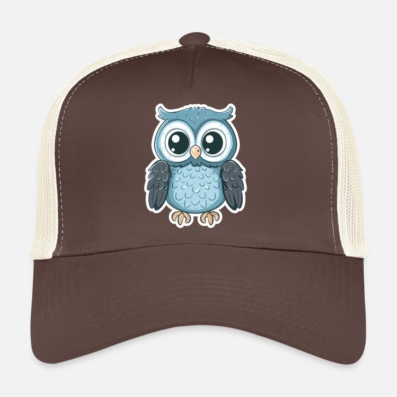 Cute Owl Kawaii Mascot - Trucker Cap - brown/beige