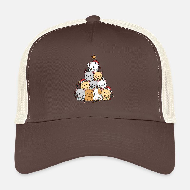Cats Xmas Tree Trucker Cap