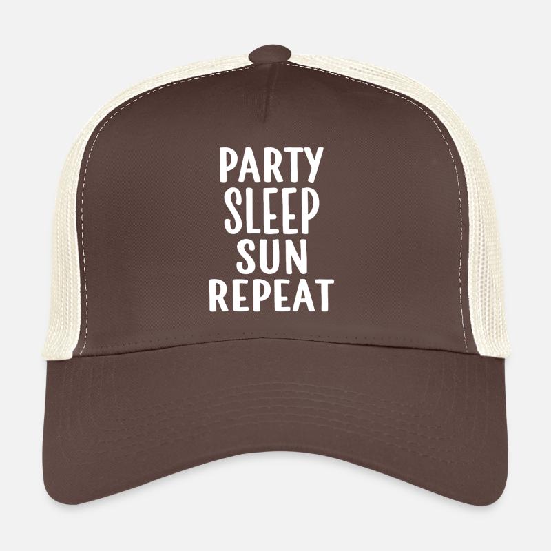 Party Sleep Sun Repeat – Summer Lifestyle Trucker Cap