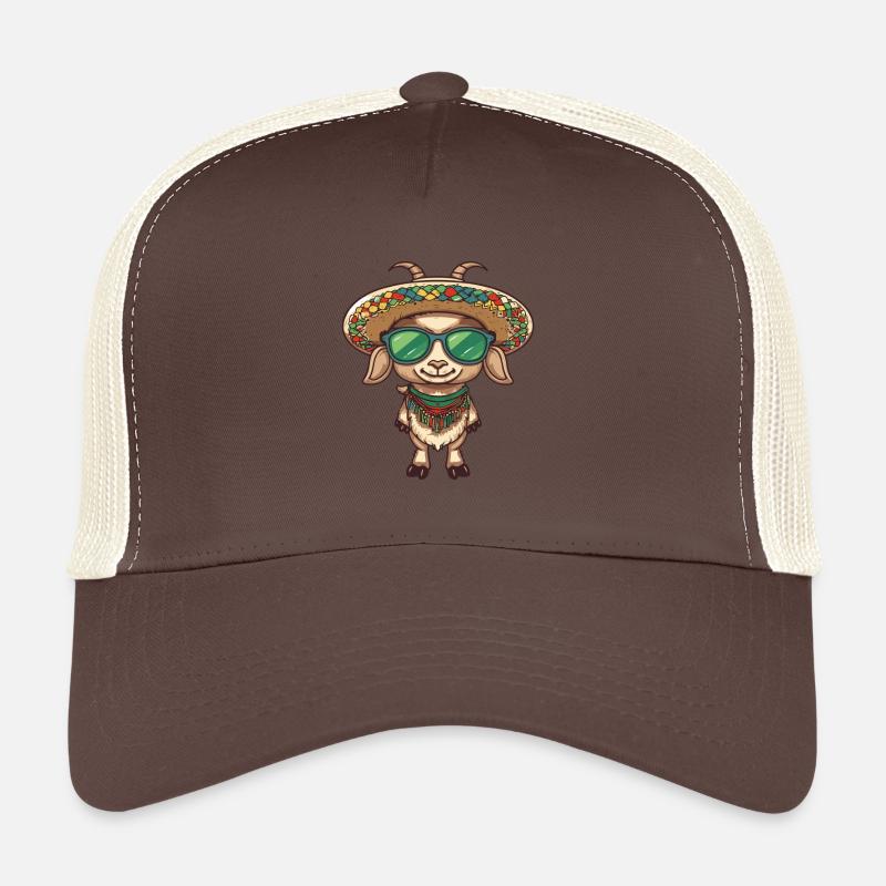 Mountain Goat Comic Funny Sombrero Trucker Cap