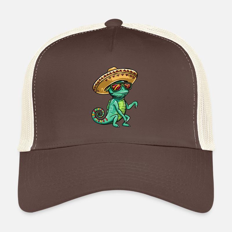 Chameleon Funny Sombrero Trucker Cap
