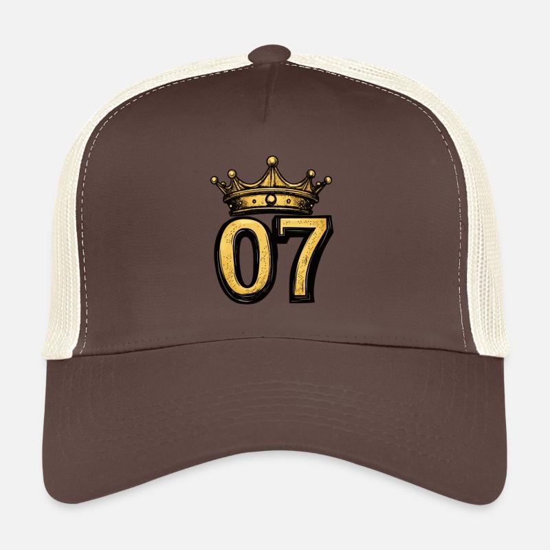 7 Zahl Krone - Trucker Cap - Braun/Beige