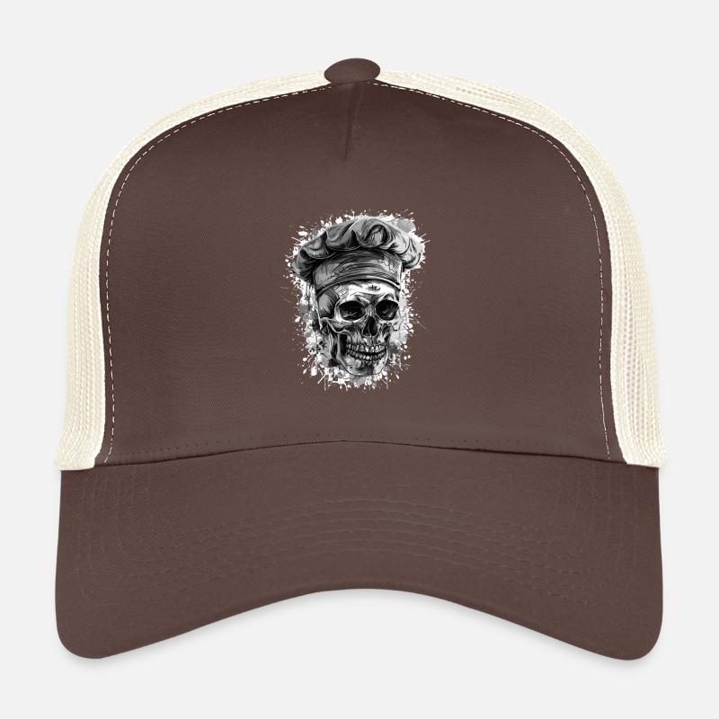 Chefkoch Koch Skull - Trucker Cap - Braun/Beige