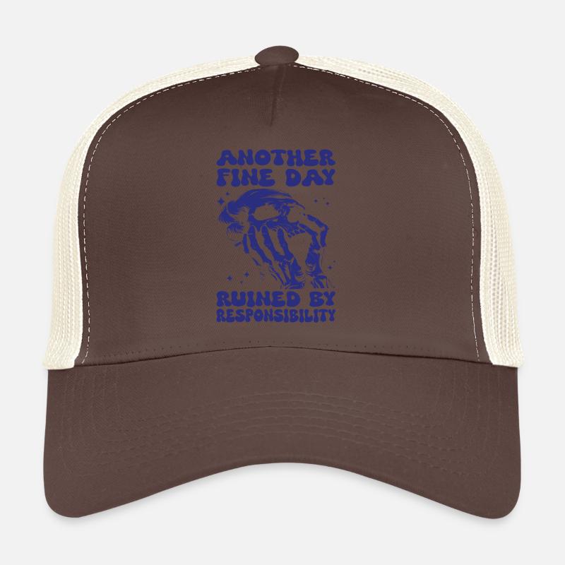 Skeleton Skull Responsibility Halloween Trucker Cap