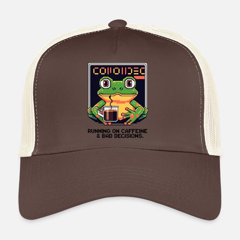 Pixel Frog – Caféine et mauvaises décisions Casquette trucker 