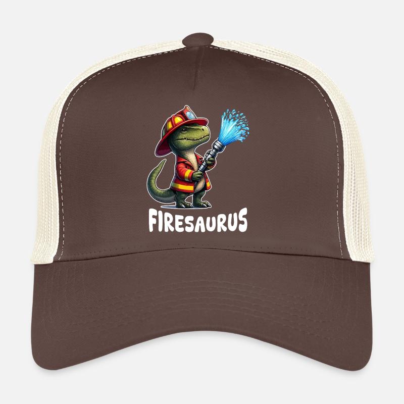 Firesaurus Feuerwehrmann Maskottchen Trucker Cap