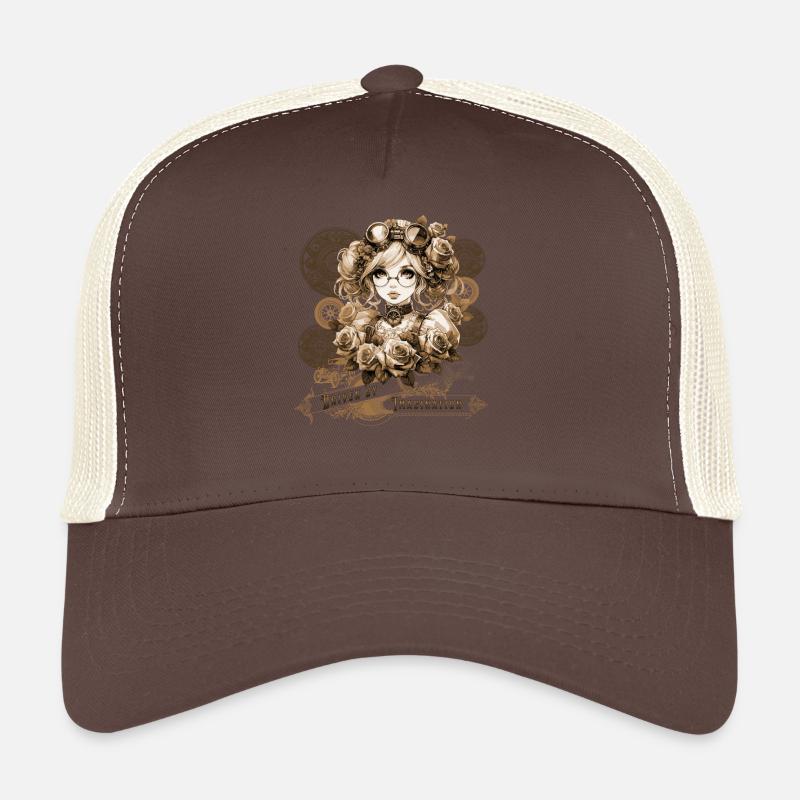 Driven by Imagination Anime Steampunk Woman Trucker Cap
