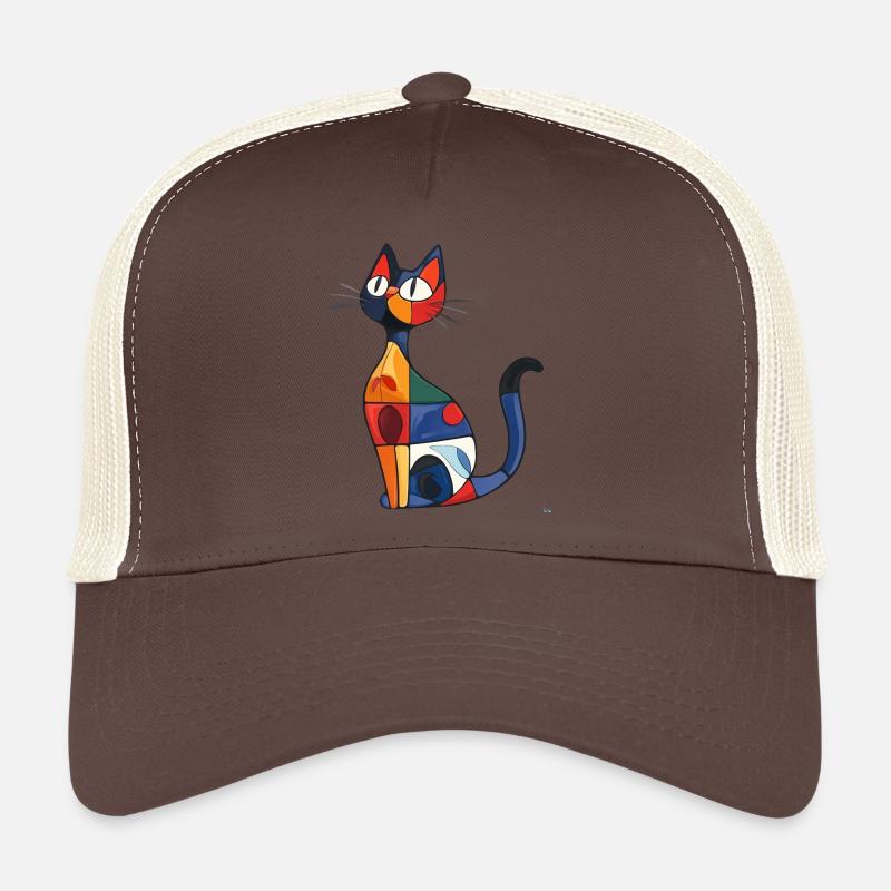 Chat abstrait coloré , idéal pour la déco maison Casquette trucker 