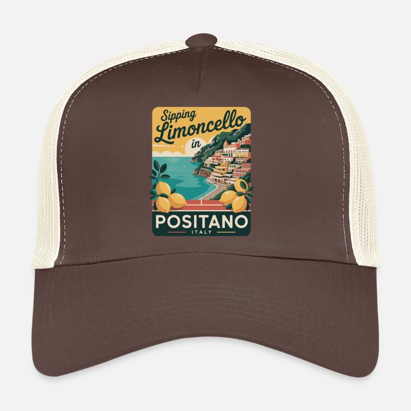 Positano Limoncello Retro-Poster Trucker Cap