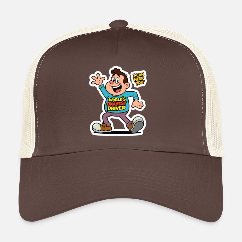 World's Okayest Driver – Funny Driver Saying - Trucker Cap - brown/beige