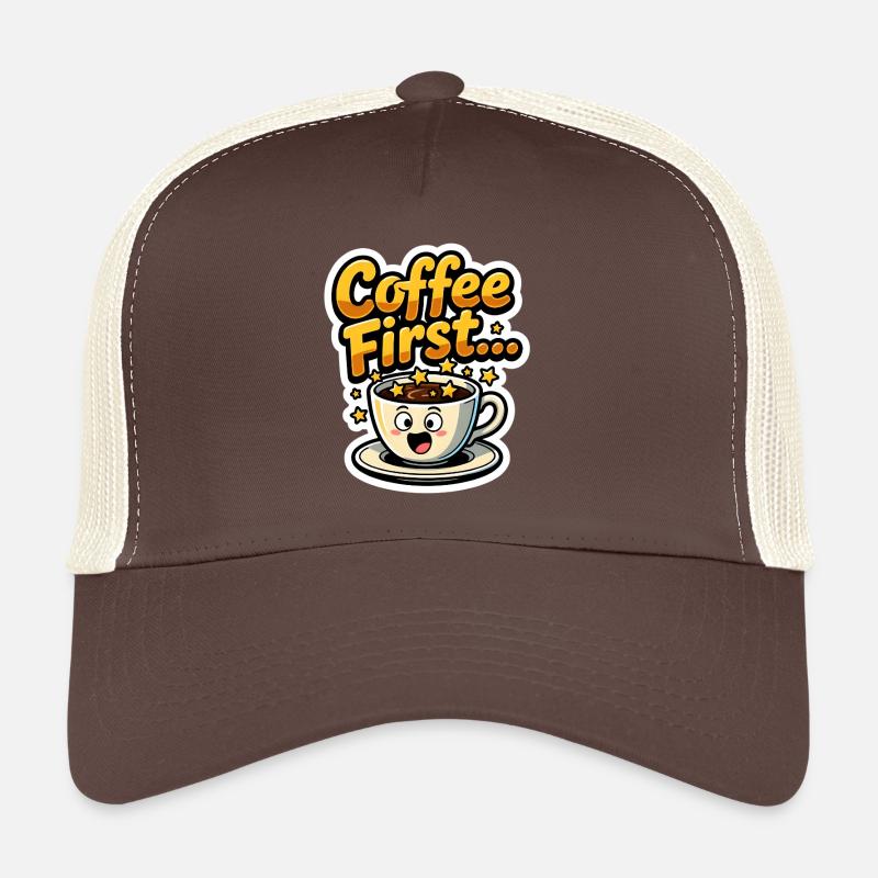 Coffee First - Trucker Cap - brown/beige