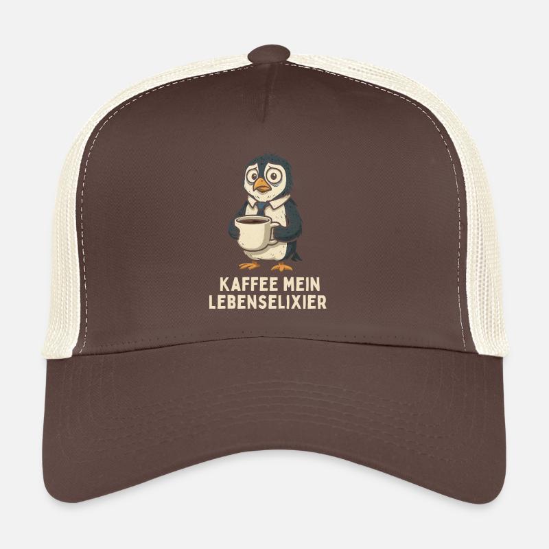 Coffee Elixir of Life Penguin Trucker Cap