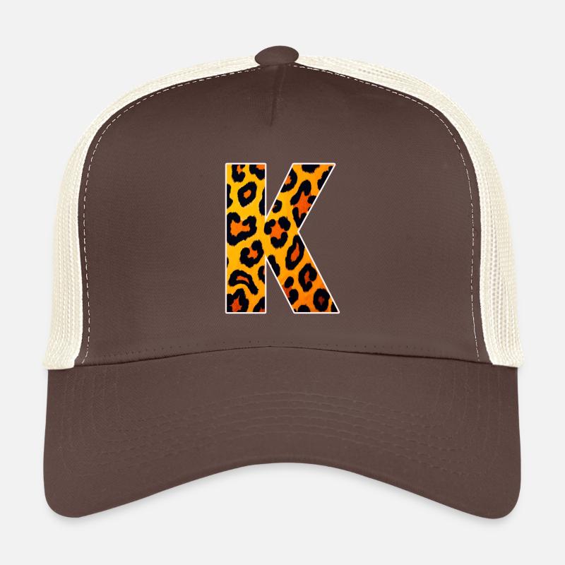 Lettre léopard K Casquette trucker 