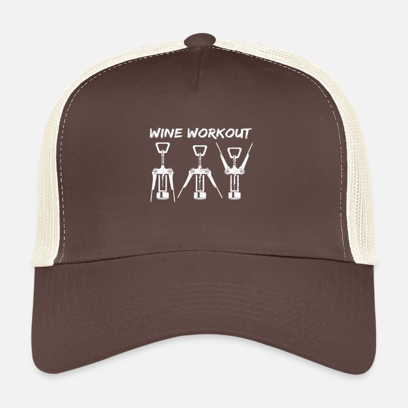 Funny Wine Workout Wine Opener Trucker Cap