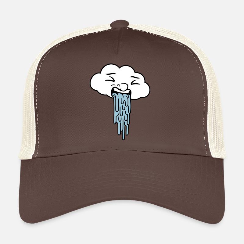 puking funny rain cloud Trucker Cap